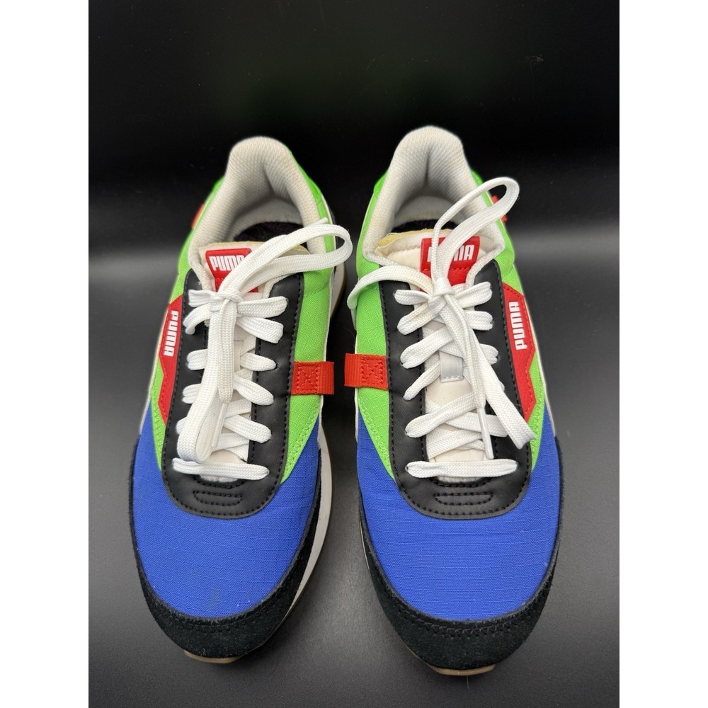 PUMA Kid's Future Rider Play On Sneakers Shoes 372349-01 Green Blue Red 5.5C✅Des - Picture 2 of 9
